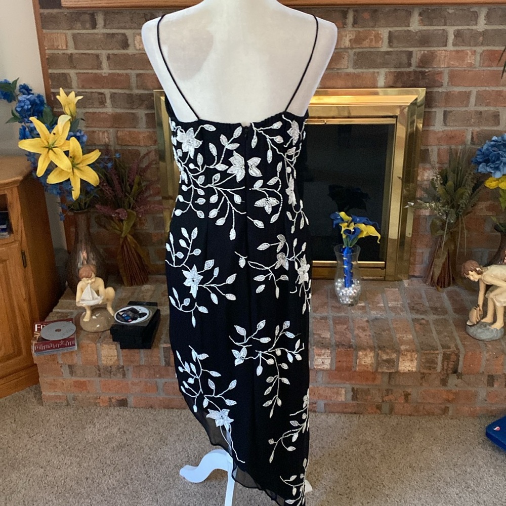 Y2K cache 100% silk asymmetrical hemline dress GORGEOUS - Picture 8 of 16